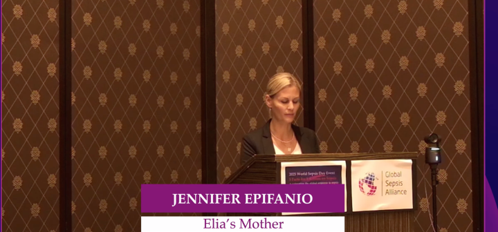 I familiari di Jennifer Epifanio alla conferenza della Global Sepsis Alliance.